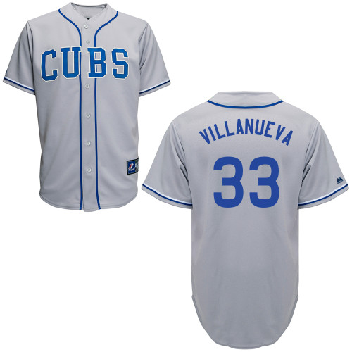 Carlos Villanueva #33 Youth Baseball Jersey-Chicago Cubs Authentic 2014 Road Gray Cool Base MLB Jersey